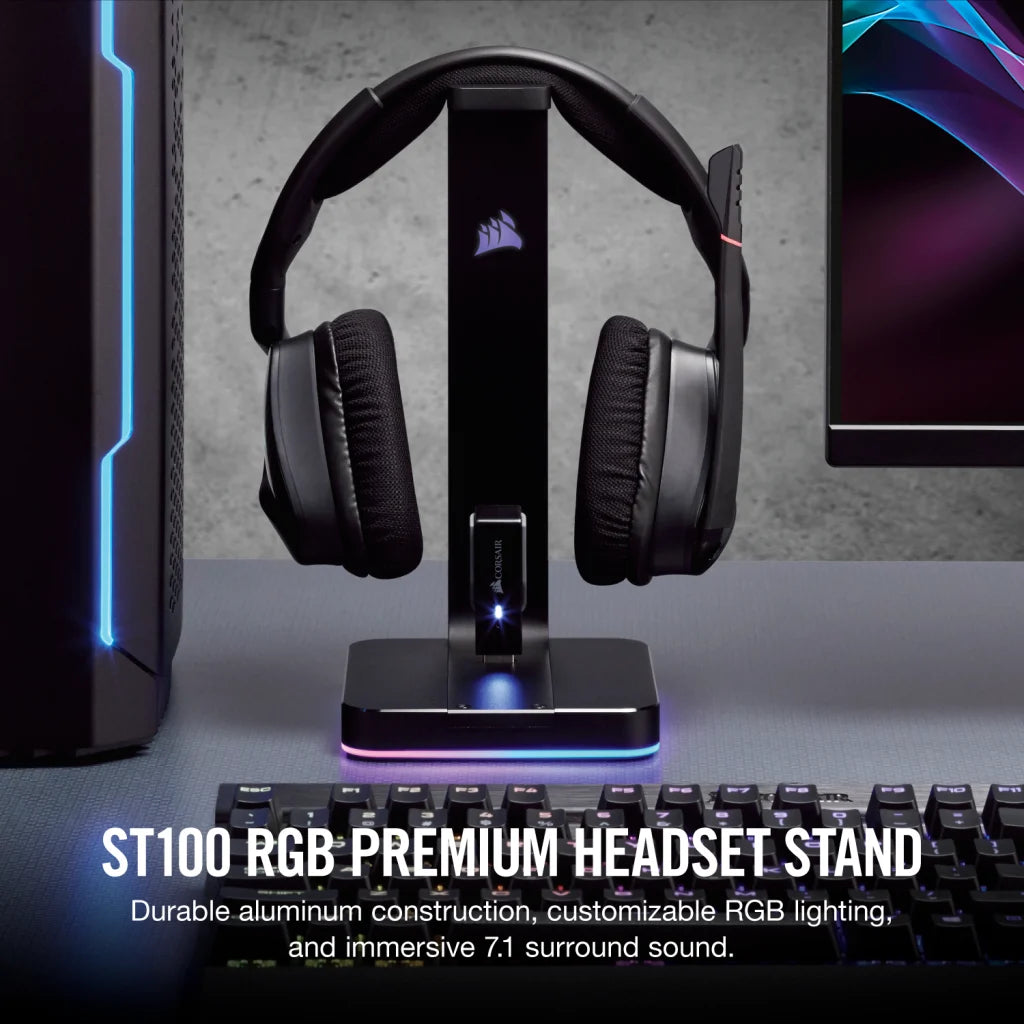 ST100 RGB Premium Headset Stand with 7.1 Surround Sound