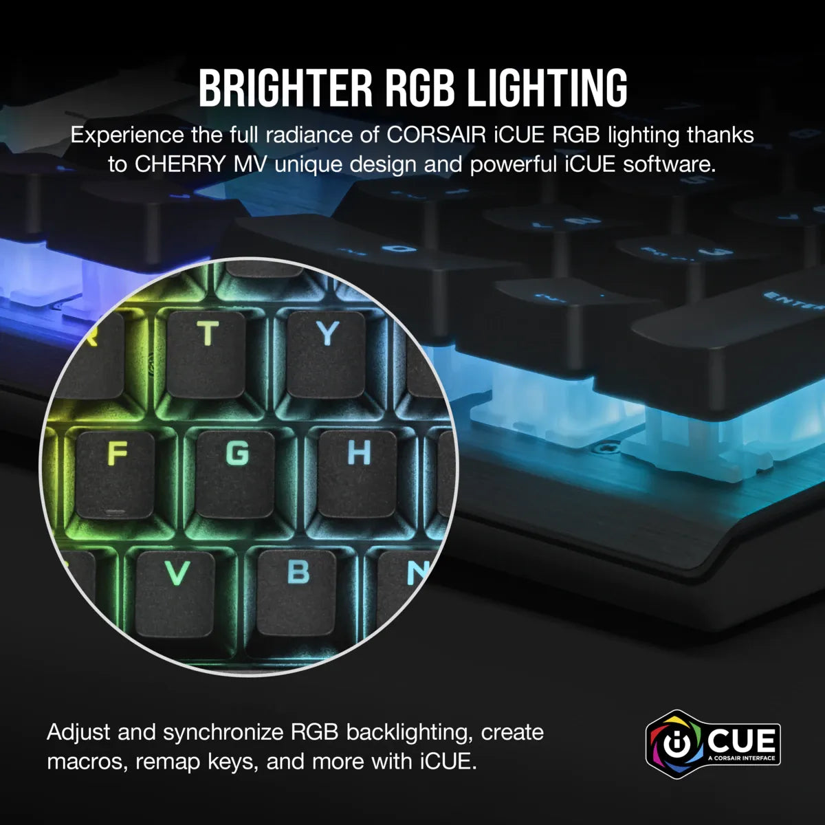 K60 RGB PRO SE Mechanical Gaming Keyboard - 100% CHERRY MV Mechanical Keyswitches - Black