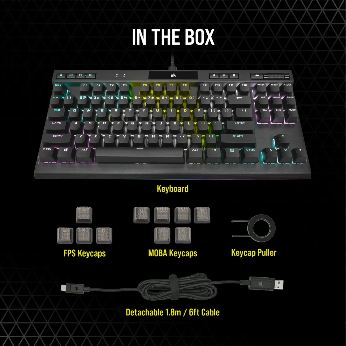 K70 RGB TKL Champion Series Mechanical Gaming Keyboard - CHERRY MX SPEED