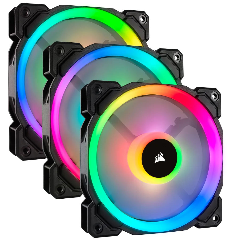 LL120 RGB 120mm Dual Light Loop RGB LED PWM Fan - 3 Fan Pack with Lighting Node PRO