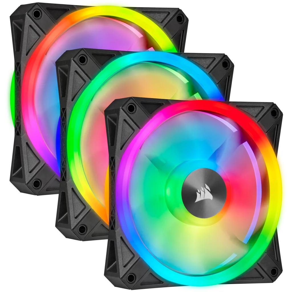 iCUE QL120 RGB 120mm PWM Triple Fan with Lighting Node CORE