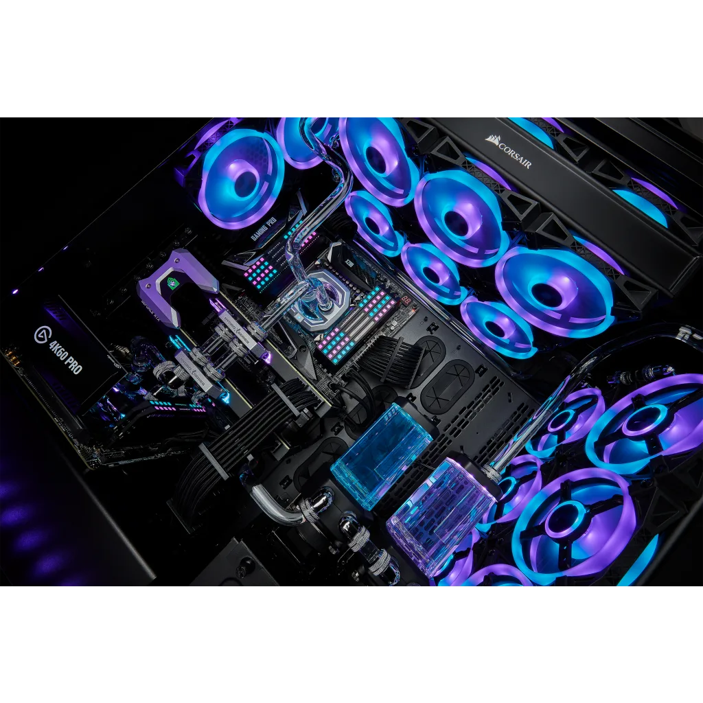 iCUE QL120 RGB 120mm PWM Triple Fan with Lighting Node CORE