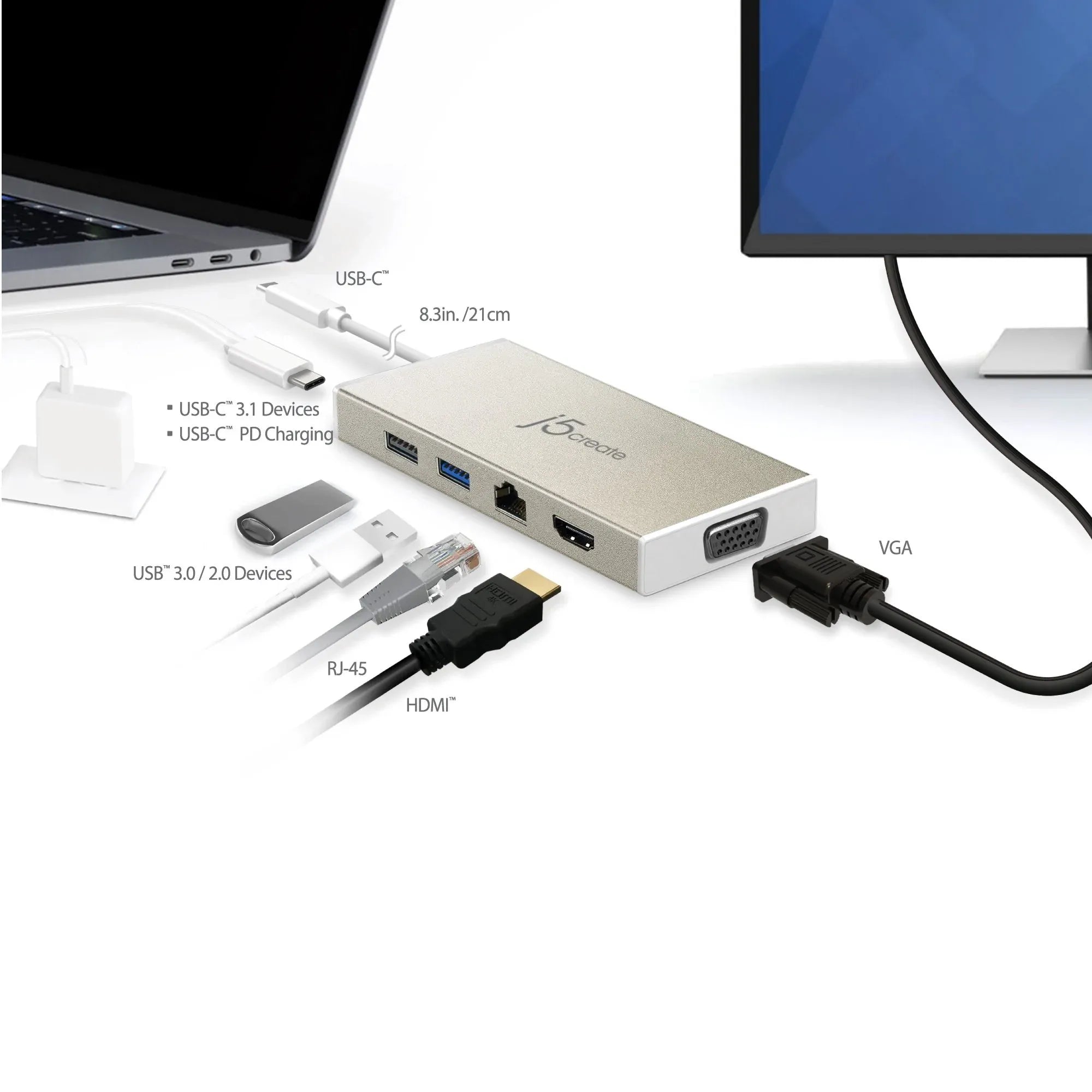 JCD376 - USB-C Multiport Adapter with Power Delivery