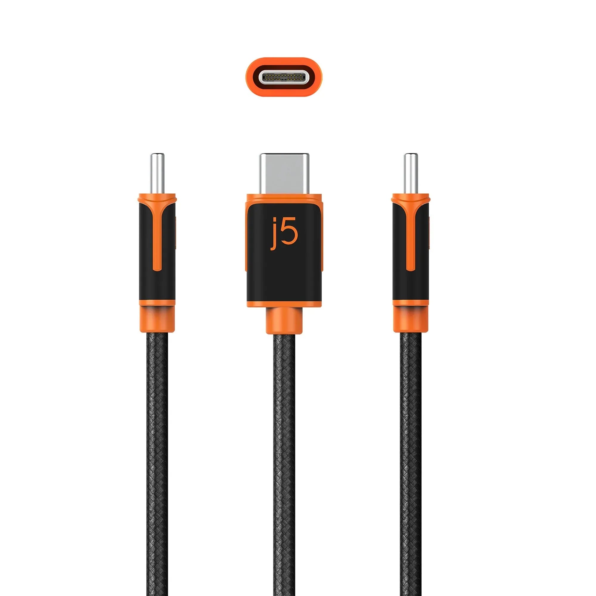 JUCX24 - USB-C to USB-C Sync & Charge Cable with a Braided Polyester Cover for High Durability (1.8m)