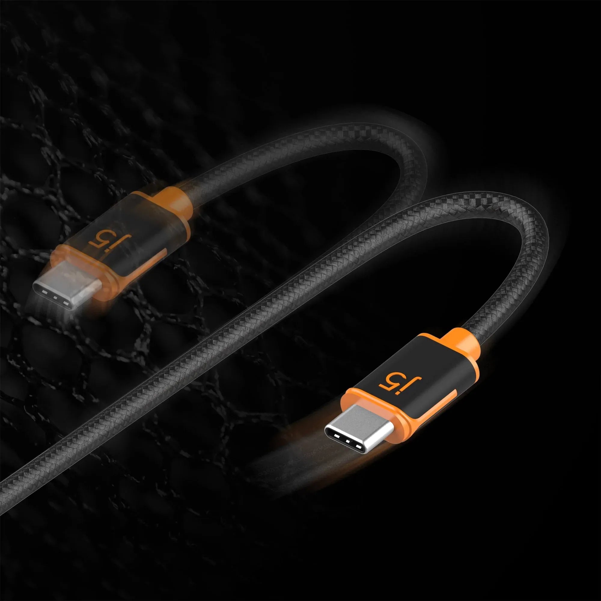 JUCX24 - USB-C to USB-C Sync & Charge Cable with a Braided Polyester Cover for High Durability (1.8m)