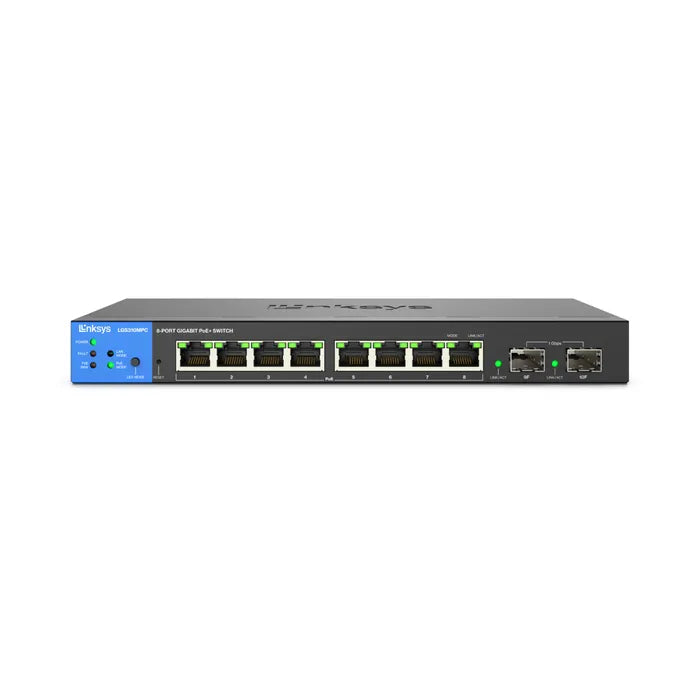 LGS310MPC - 8-Port Managed Gigabit PoE+ Switch with 2 1G SFP Uplinks 110W TAA Compliant