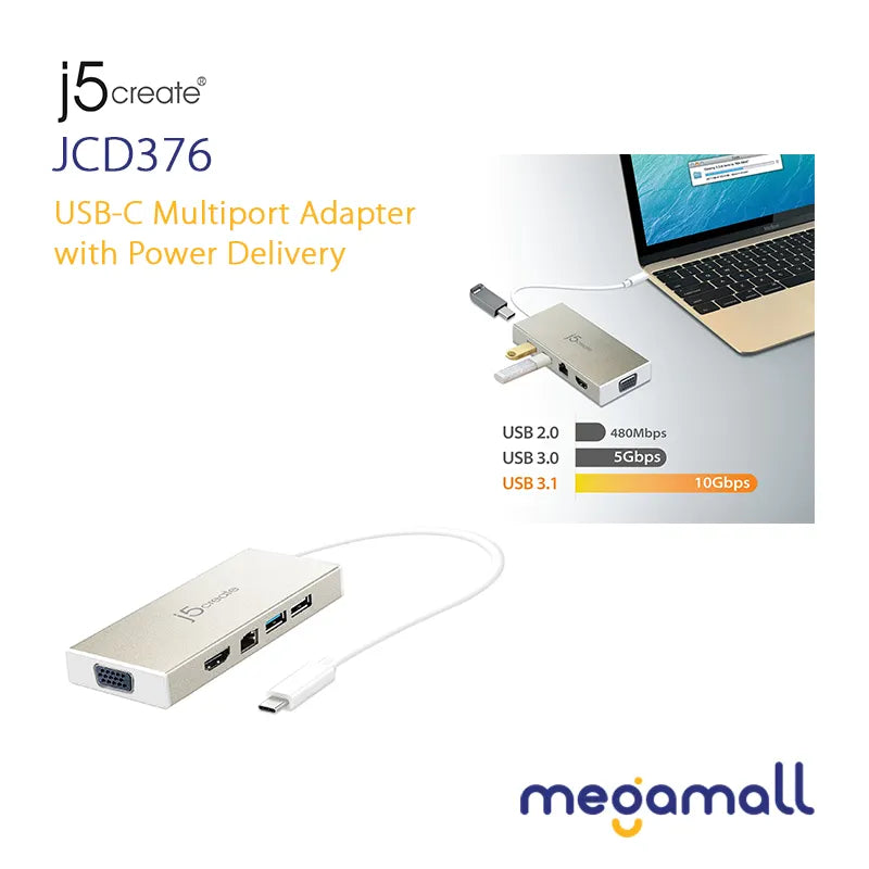 JCD376 - USB-C Multiport Adapter with Power Delivery