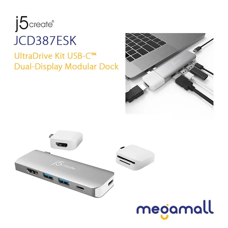 JCD387ESK - UltraDrive Kit USB-C™ Dual-Display Modular Dock