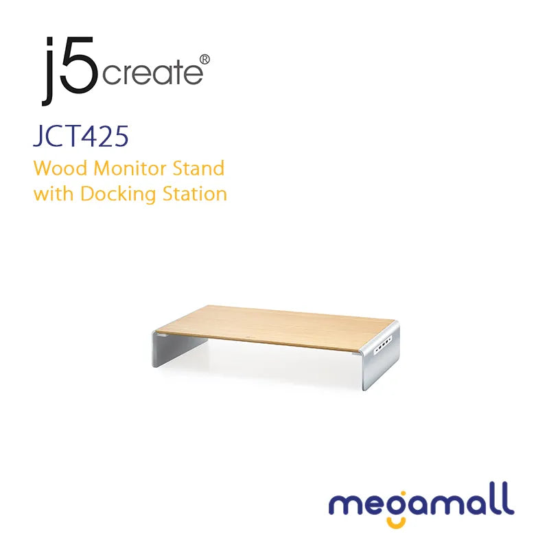 JCT425 - Wood Monitor Stand with Docking Station