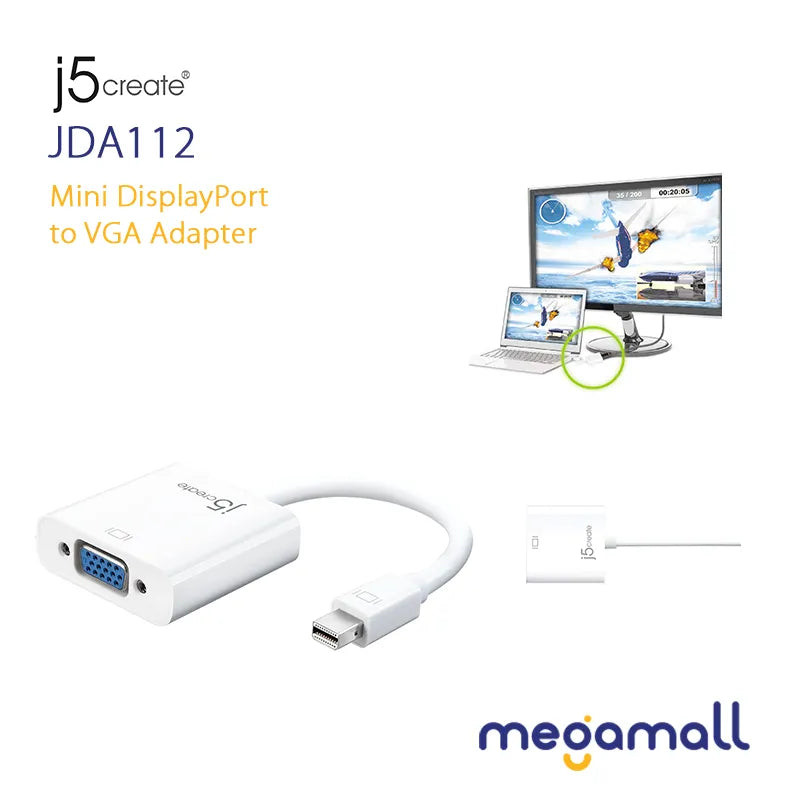 JDA112 - Mini DisplayPort to VGA Adapter