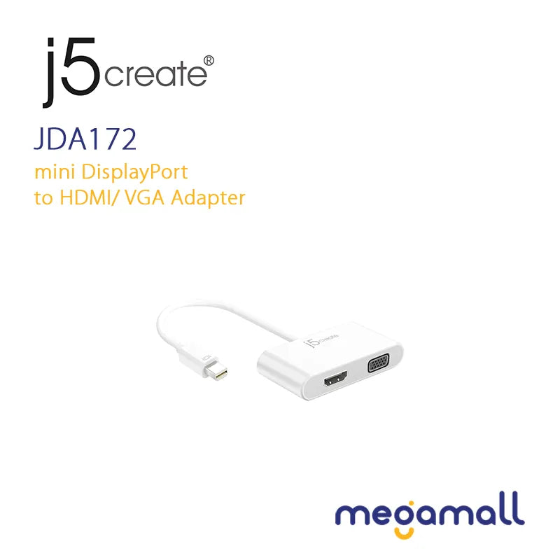 JDA172 - mini DisplayPort to HDMI/ VGA Adapter