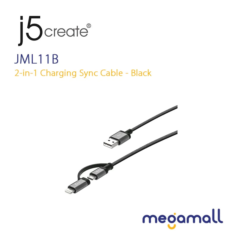 JMLC11 - 3-in-1 Charging Sync Cable - Lightning + Type-C + Micro-B