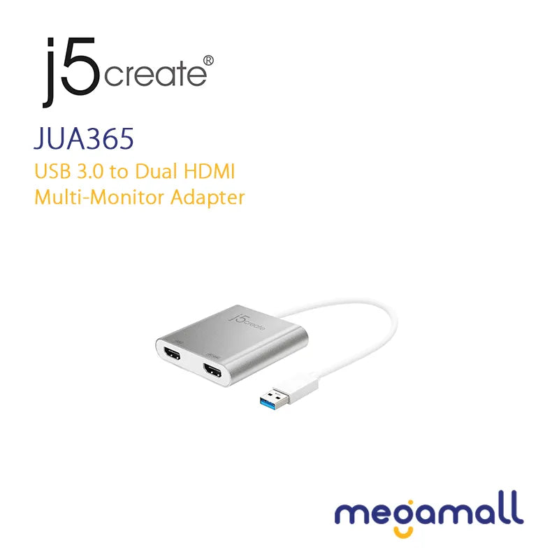 JUA365 - USB 3.0 to Dual HDMI Multi-Monitor Adapter