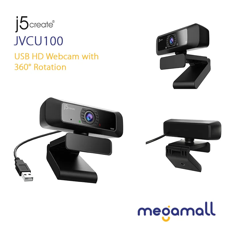 JVCU100 - USB HD Webcam with 360° Rotation