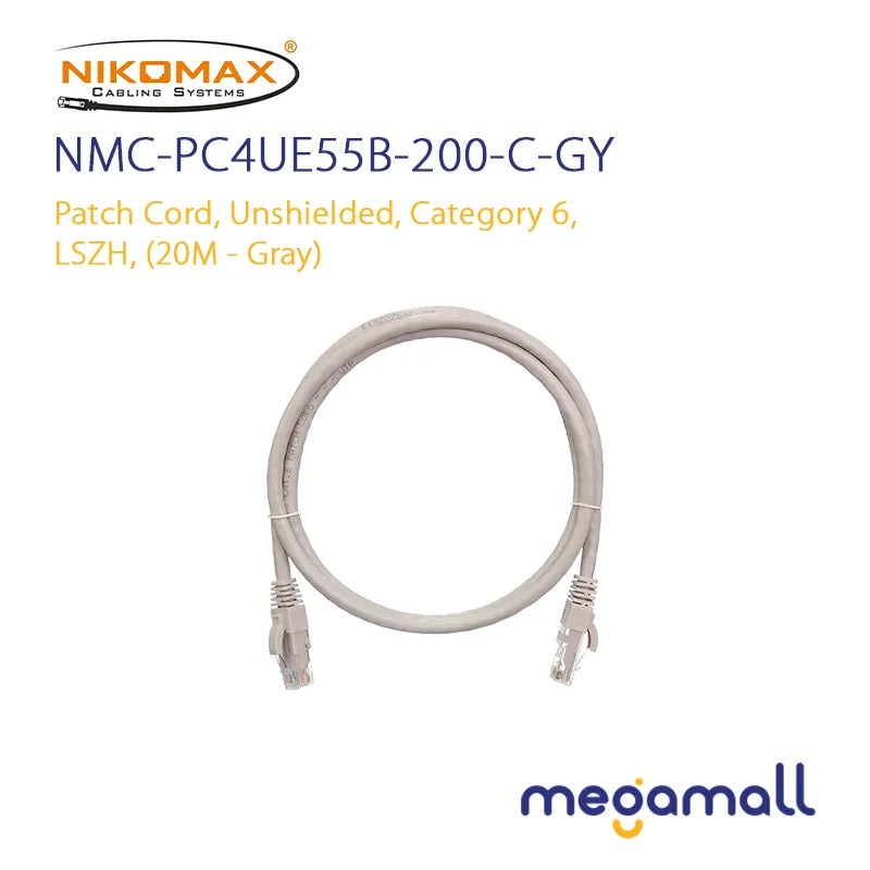 NMC-PC4UE55B-xxx-C-zz - Patch cord, Unshielded, Category 6, LSZH