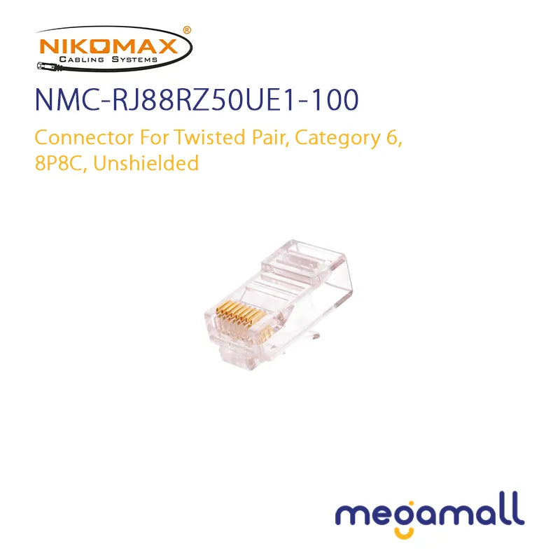 NMC-RJ88RZ50UE1-100 - Connector for Twisted Pair, Category 6, 8P8C, Unshielded