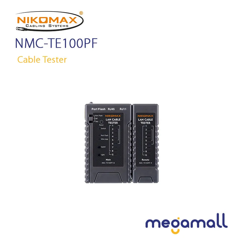 NMC-TE100PF -  Cable Tester, UTP/STP, RJ11, RJ12, RJ45, with PortFlash Function and LED Light