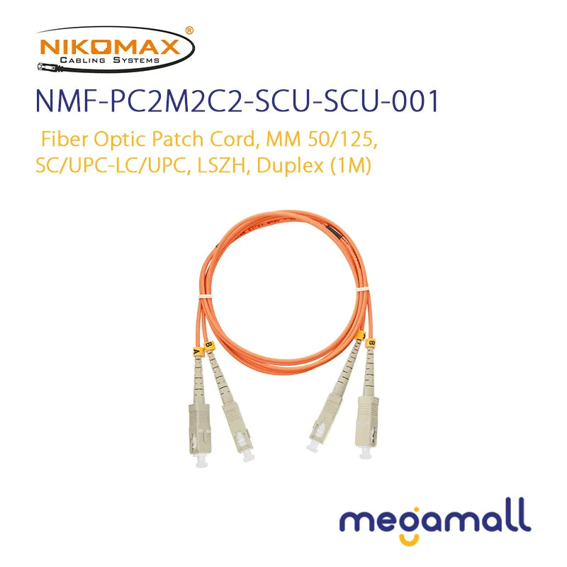 NMF-PC2M2C2-SCU-SCU-xxx - Fiber Optic Patch Cord, MM 50/125, SC/UPC-LC/UPC, LSZH, Duplex