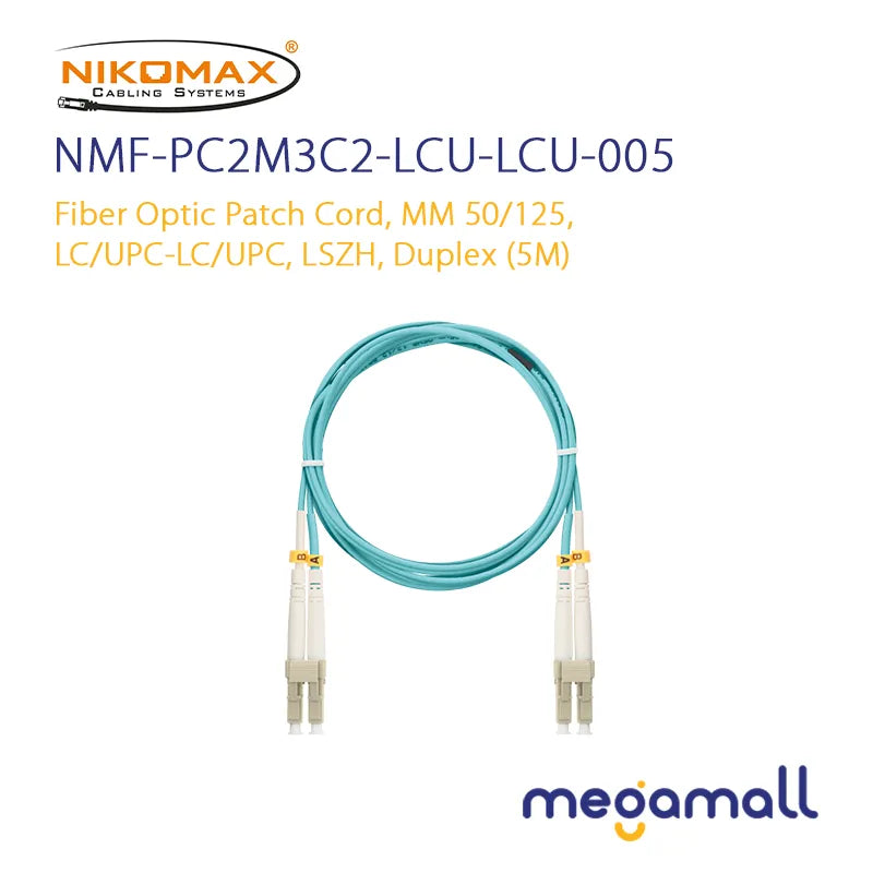 NMF-PC2M3C2-LCU-LCU-xxx - Fiber Optic Patch Cord, MM 50/125, LC/UPC-LC/UPC, LSZH, Duplex