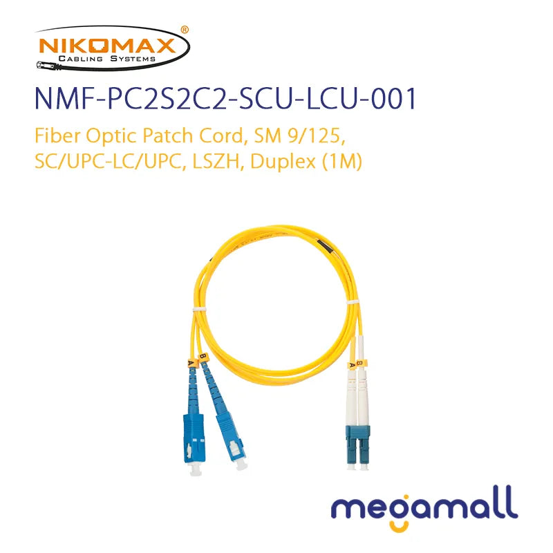 NMF-PC2S2C2-SCU-LCU-xxx - Fiber Optic Patch Cord, SM 9/125, SC/UPC-LC/UPC, LSZH, Duplex