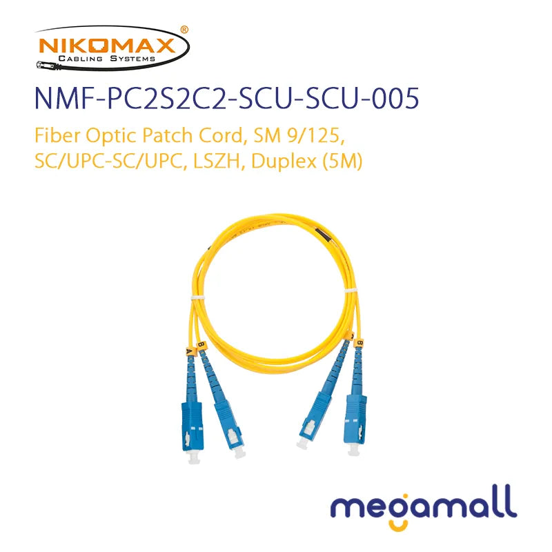 NMF-PC2S2C2-SCU-SCU-xxx - Fiber Optic Patch Cord, SM 9/125, SC/UPC-SC/UPC, LSZH, Duplex