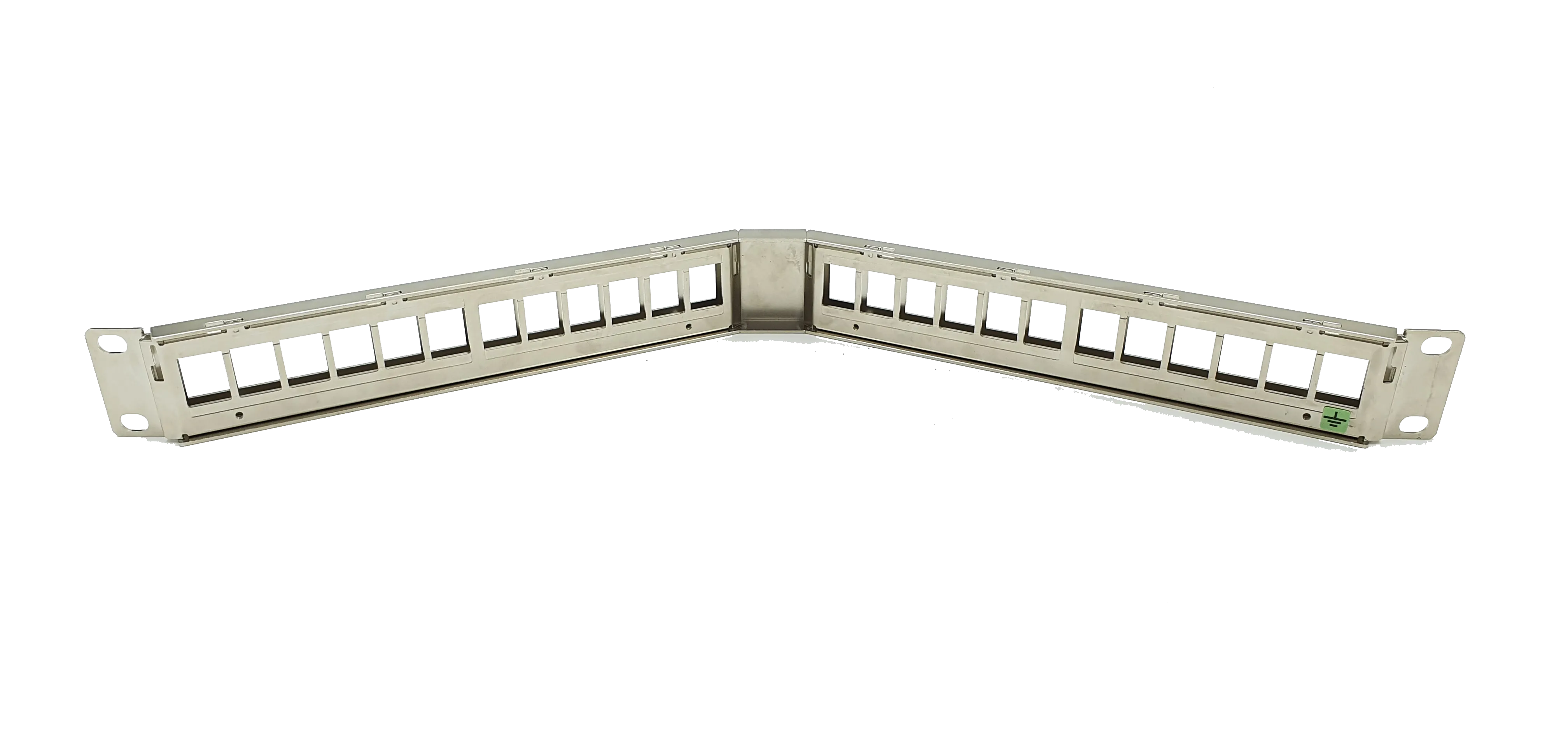 NMC-RP24-BLANK-AG-1U-MT - NIKOMAX Snap-In Patch Panel 19", 1U, Angled, 24 Ports for Keystone, UTP/STP, with Grounding Wire and Cable Organizer