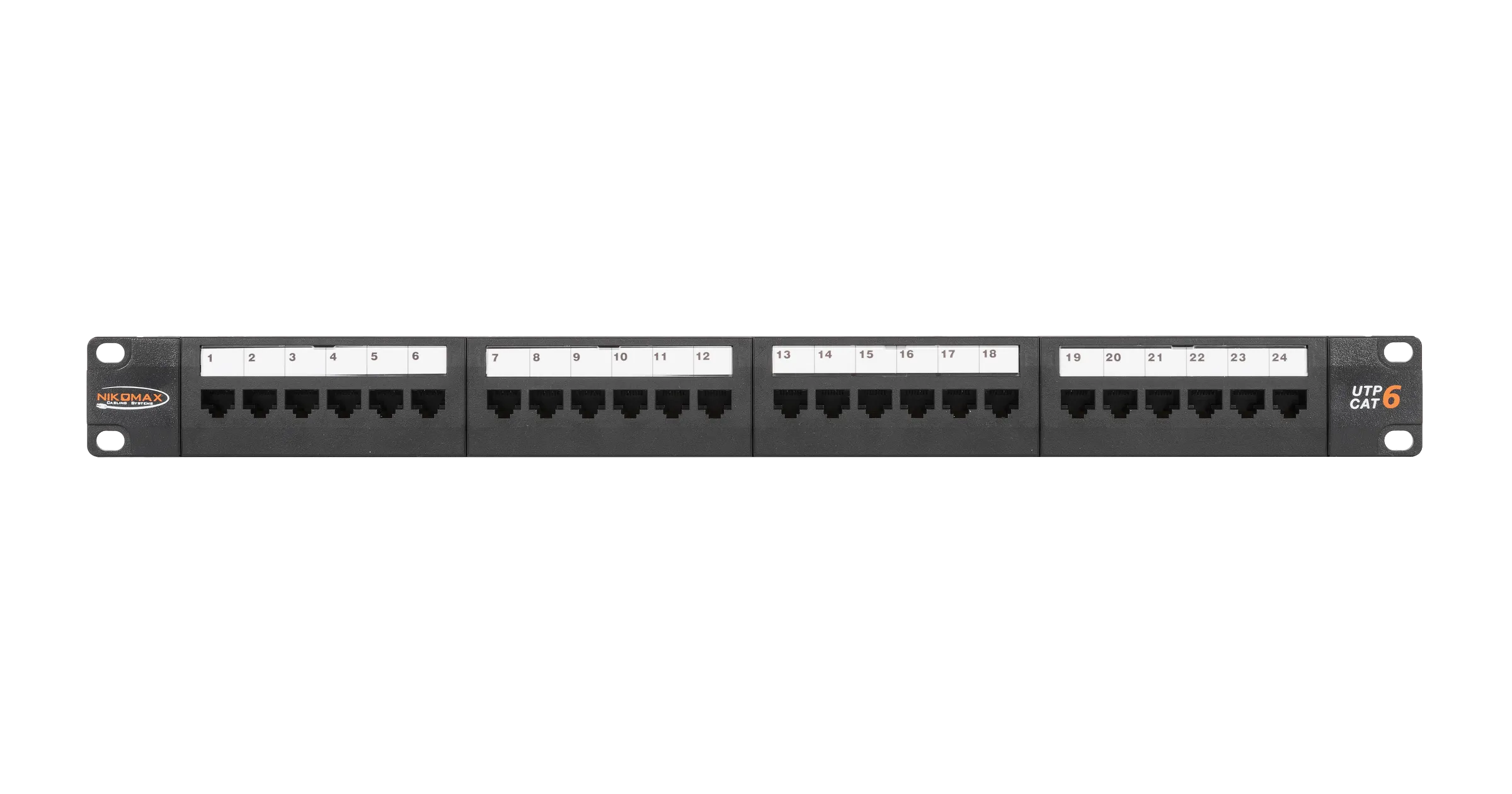 NMC-RP24UE2-1U-BK - Unshielded Patch Panel, 24 Ports, 19 ", 1U, Category 6