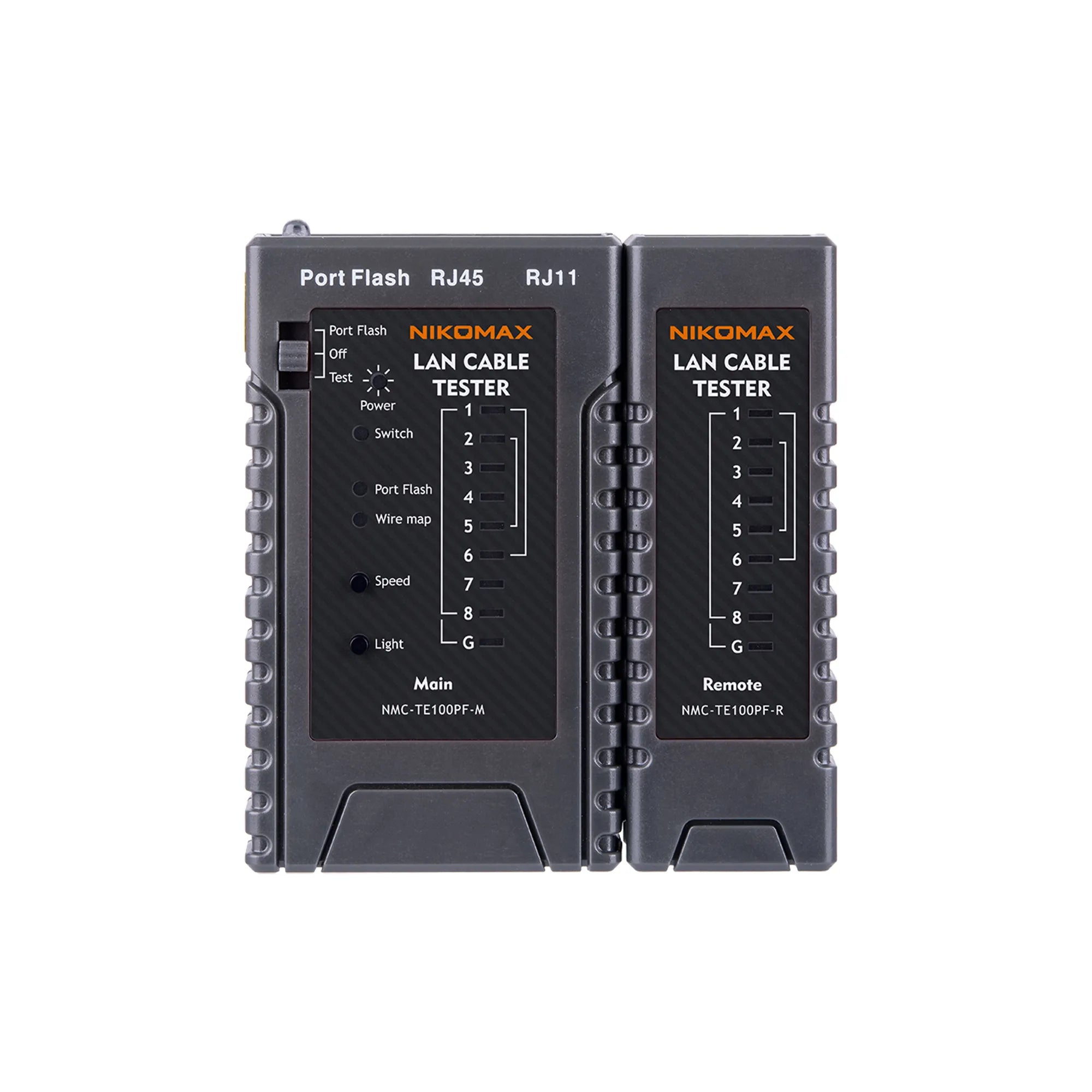 NMC-TE100PF -  Cable Tester, UTP/STP, RJ11, RJ12, RJ45, with PortFlash Function and LED Light