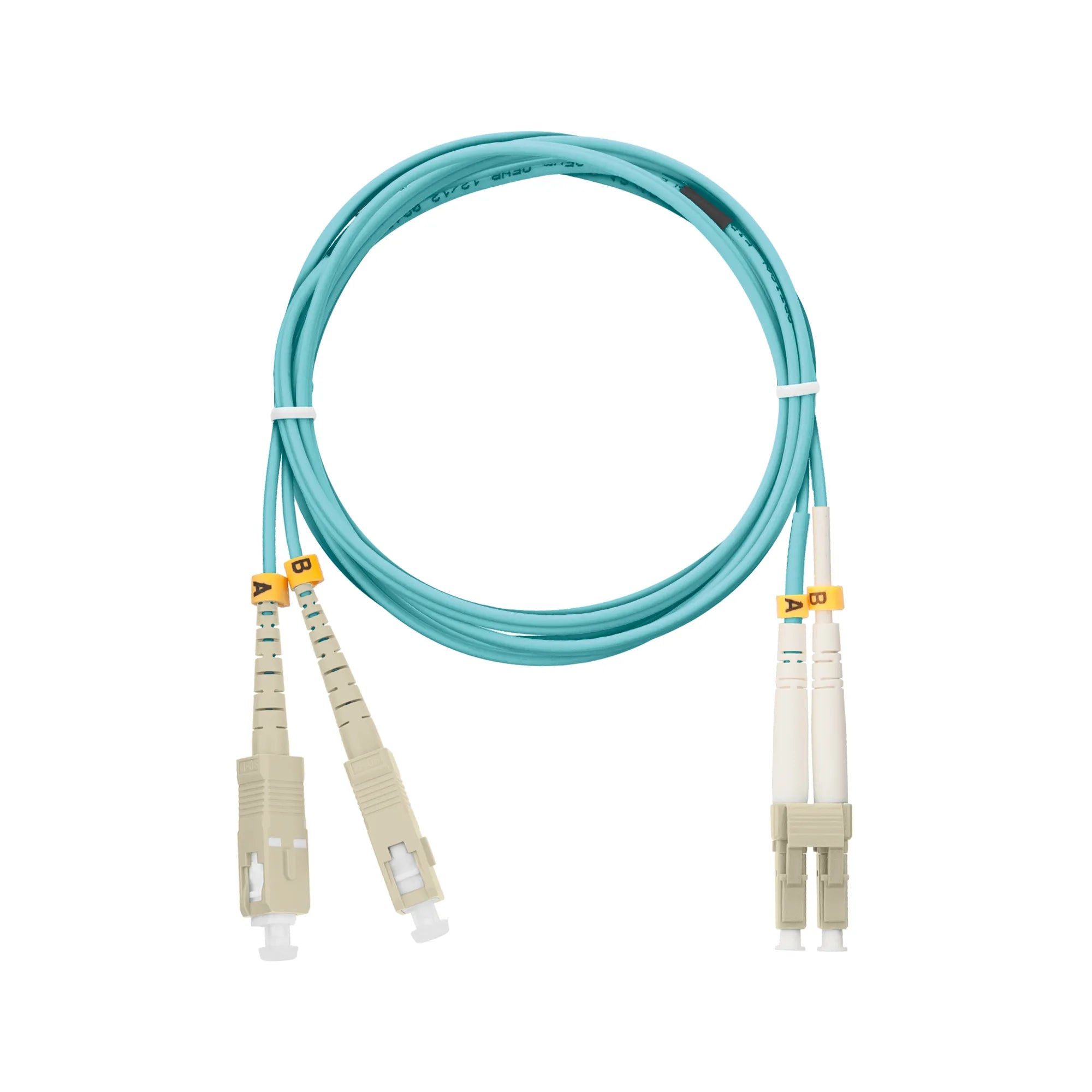 NMF-PC2M3C2-SCU-LCU-xxx - Fiber Optic Patch Cord, MM 50/125 OM3, SC/UPC-LC/UPC, LSZH, Duplex