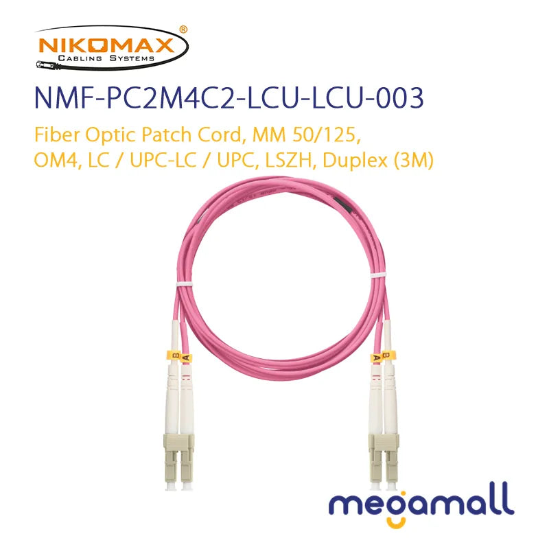 NMF-PC2M4C2-LCU-LCU-xxx - Fiber Optic Patch Cord, MM 50/125, OM4, LC / UPC-LC / UPC, LSZH, Duplex