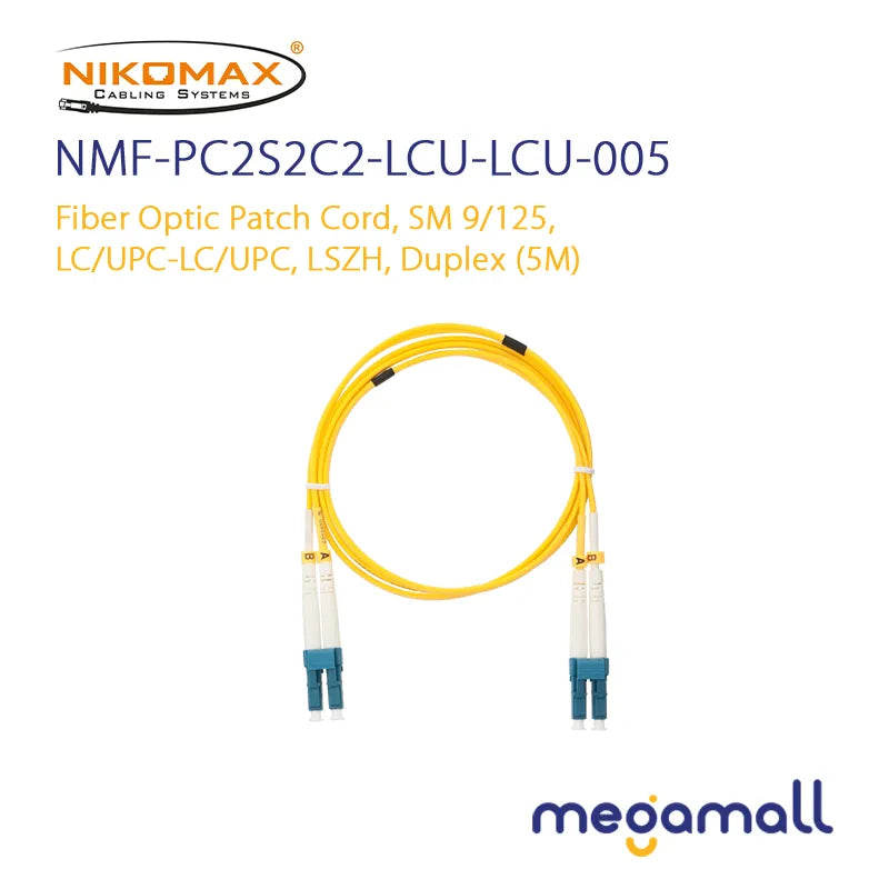 NMF-PC2S2C2-LCU-LCU-xxx - Fiber Optic Patch Cord, SM 9/125, LC/UPC-LC/UPC, LSZH, Duplex