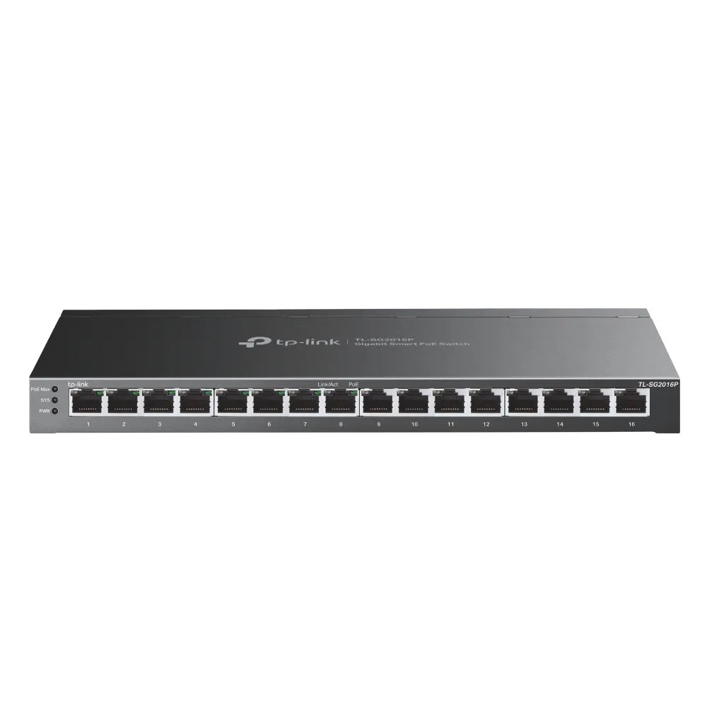 TL-SG2016P - JetStream 16-Port Gigabit Smart Switch with 8-Port PoE+