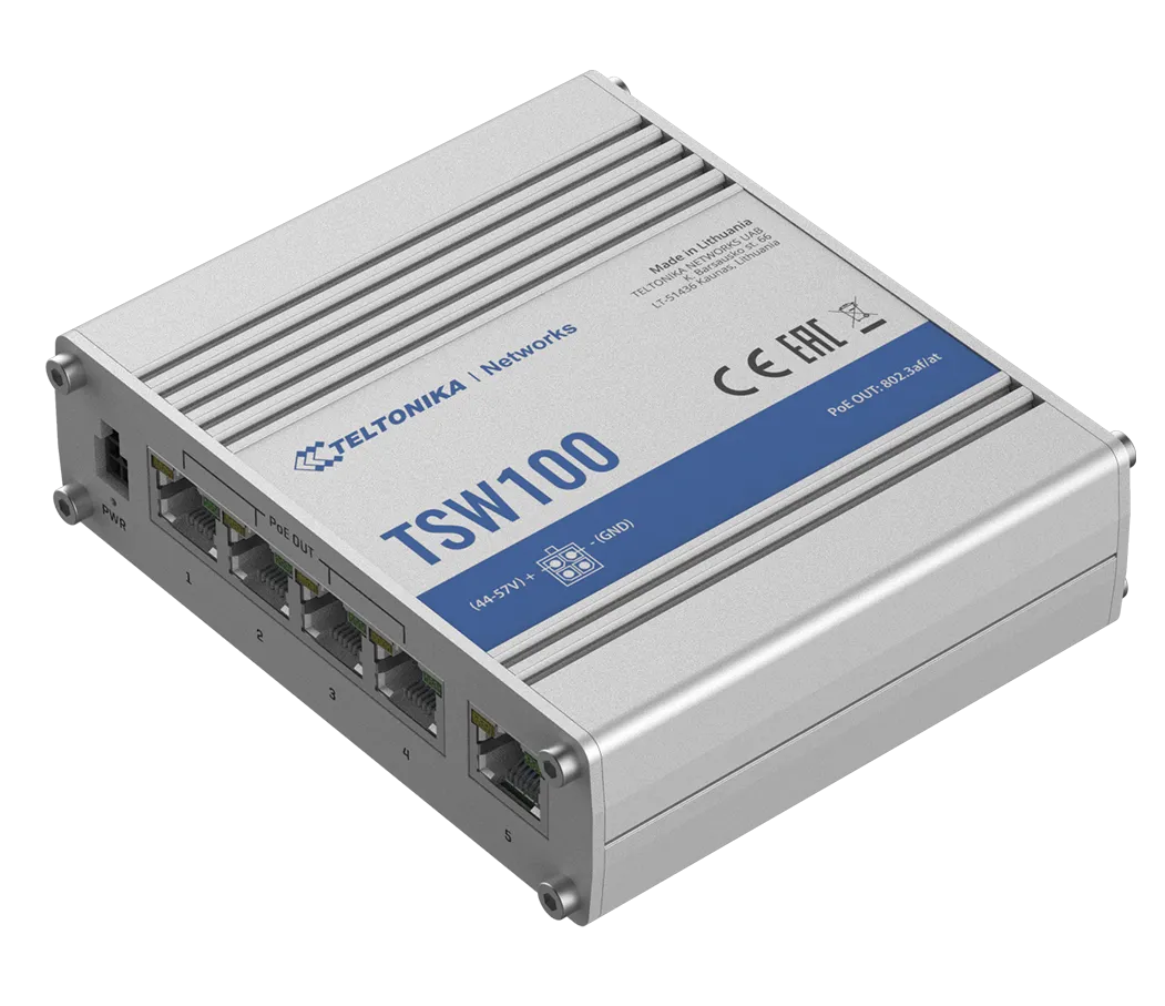 TSW100 - Industrial Unmanaged PoE + Switch